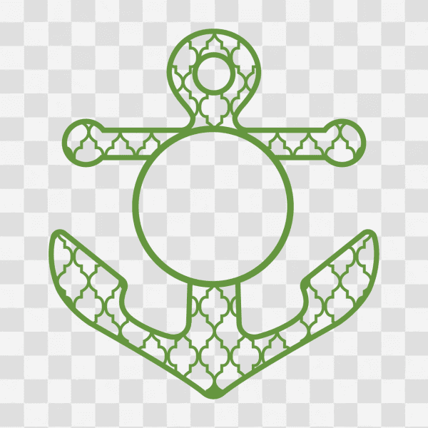 Free Anchor Monogram Design Moroccan Pattern Clipart