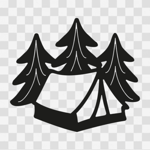 Free Tent and Trees Clipart