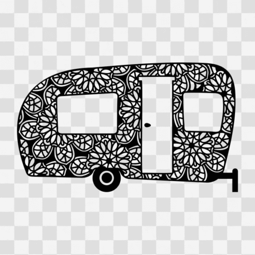 Free Camper Van Mandala Design Clipart
