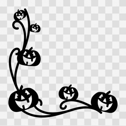 Free Jack O Lantern Flourish Corner Border Clipart