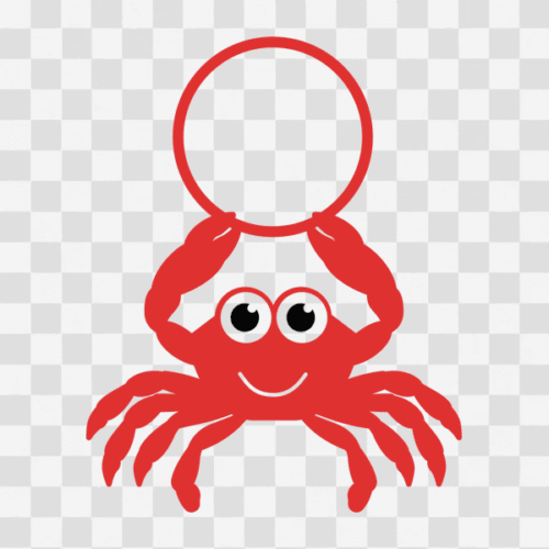 Free Crab Monogram Design 3 Clipart