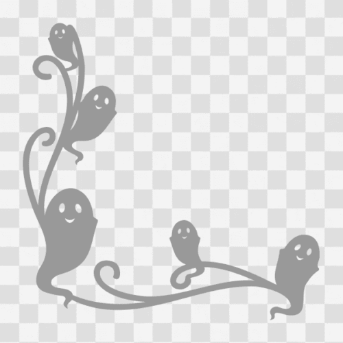 Free Ghost Flourish Corner Border Clipart