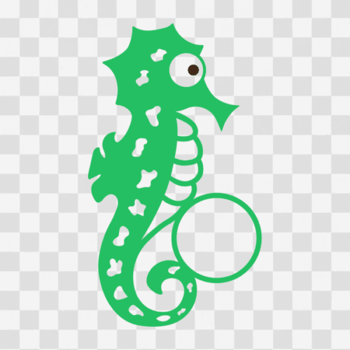 Free Seahorse Monogram Design Clipart