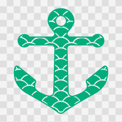 Free Scalloped Pattern Anchor Clipart