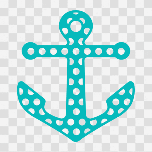 Free Polka Dot Patterned Anchor Clipart