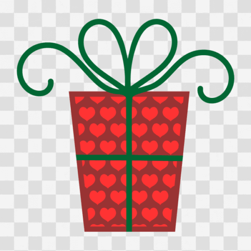 Free Christmas Present Heart Pattern Clipart