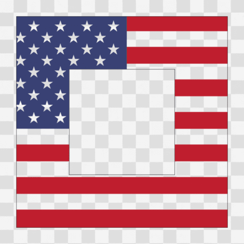 Free U S Flag Square Frame 2 Clipart