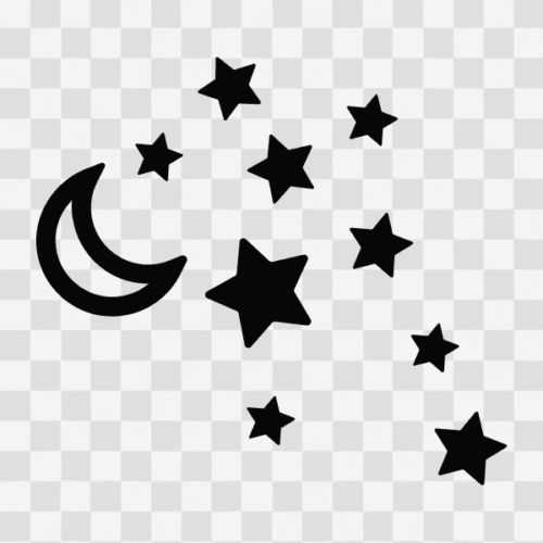 Free Moon and Stars Design 3 Clipart