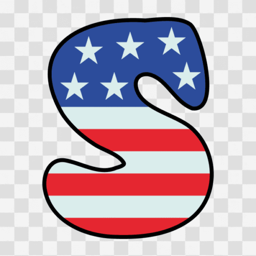 Alphabet Clipart Letter S US Flag