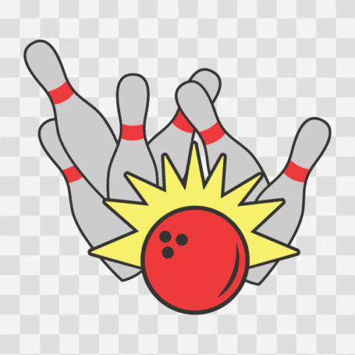 Free Bowling Ball and Pins Design 1 Clipart