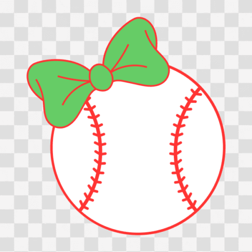 Free Baseball with Bow Design Clipart