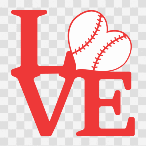 Free Baseball L O V E Design 1 Clipart