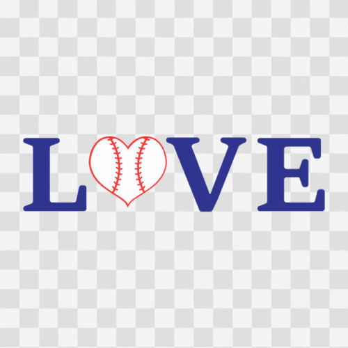 Free Baseball Love Design 2 Clipart