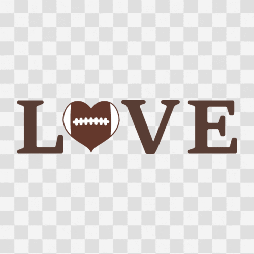 Free Football Love Design 2 Clipart