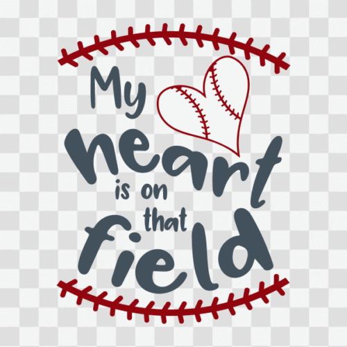 Free My Heart is on that Field Baseball Clipart