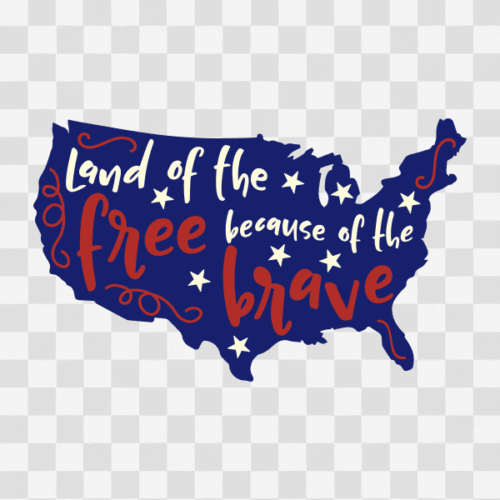 Free Land of the Free Because of the Brave Quote Design 1 Clipart