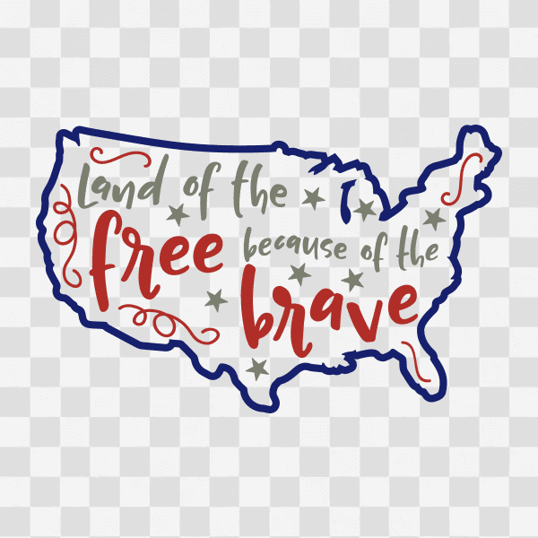 Free Land of the Free because of the Brave Clipart