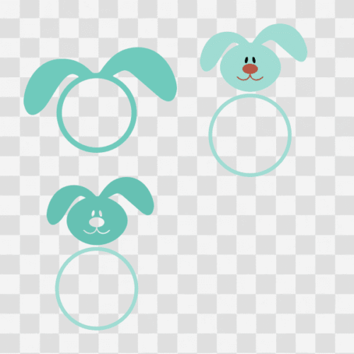 Free Easter Bunny Head with Circle for Monogram 2 Clipart