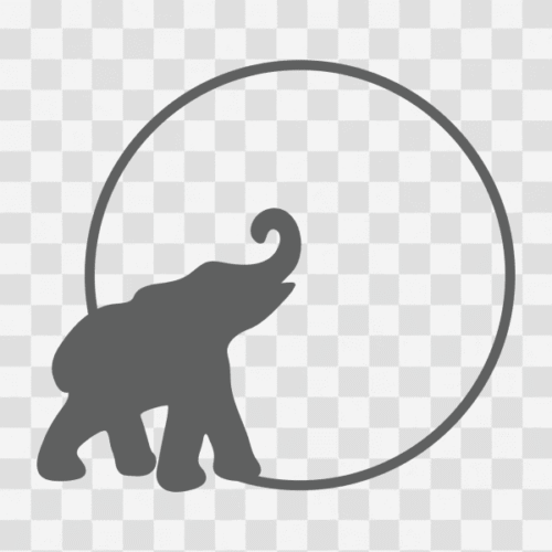 Free Elephant Circle Monogram Frame Design 4 Clipart