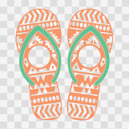 Free Aztec Pattern Flip Flops with Circle for Monogram Clipart