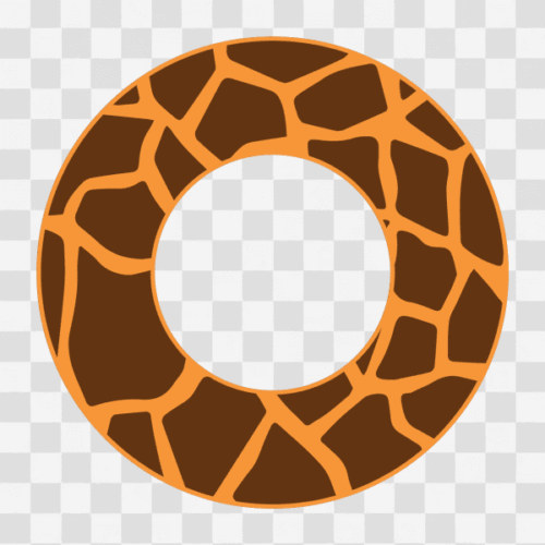 Free Giraffe Print Circle Monogram Frame Design Clipart