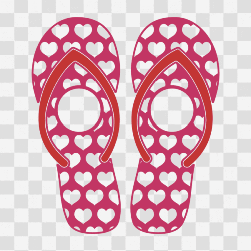 Free Heart Pattern Flip Flop Monogram Design Clipart
