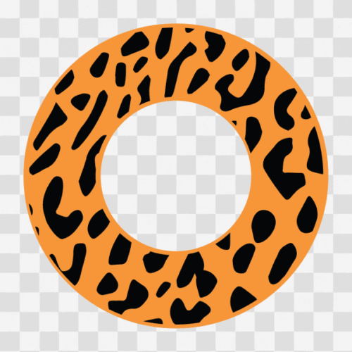 Free Leopard Print Circle Monogram Frame Design Clipart