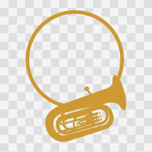 Free Tuba Circle Monogram Frame Design Clipart