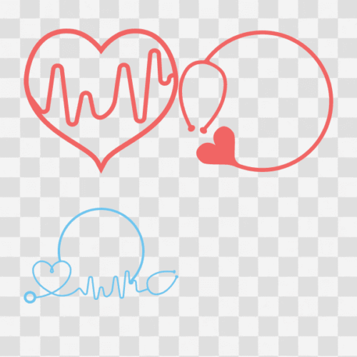 Free Nurse Heartbeat E K G Monogram Design Set Clipart