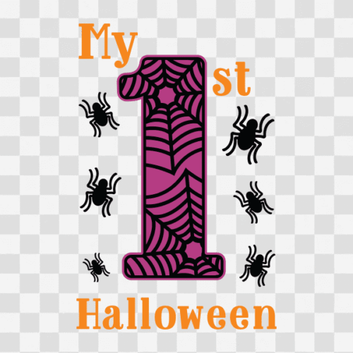 Free My First Halloween Design Spiders Clipart