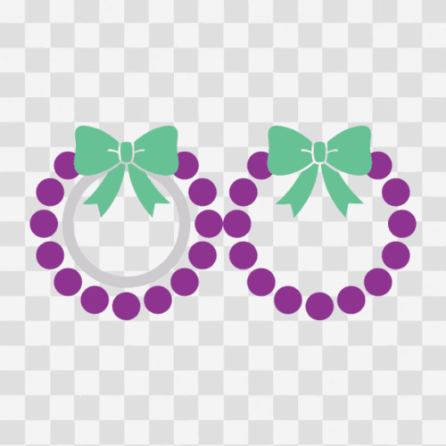 Free Polka Dot Circle Monogram Frame Design with Bow Clipart