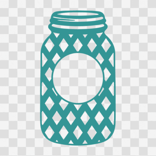 Free Mason Jar Diamond Pattern Monogram Design Clipart