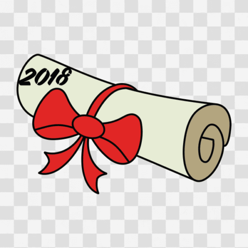 Free Graduation 2018 Scroll with Bow Clipart