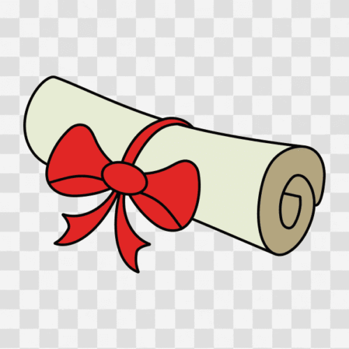 Free Graduation Scroll with Bow Clipart