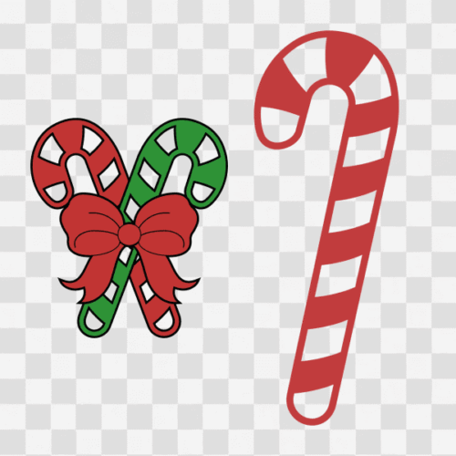 Free Candy Cane Bow Design Set Clipart