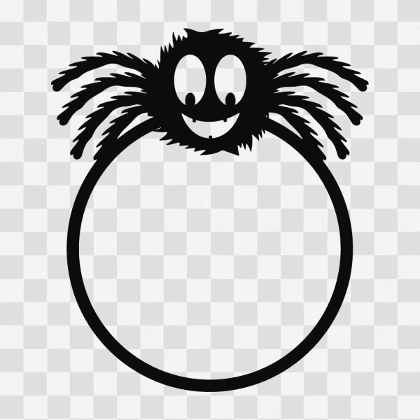 Free Furry Spider Circle Monogram Design Clipart