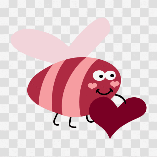 Free Love Bug Bee with Heart Clipart