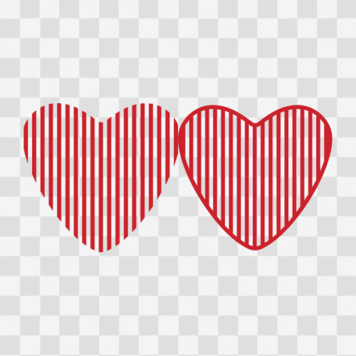 Free Stripe Love Hearts Design Set Clipart