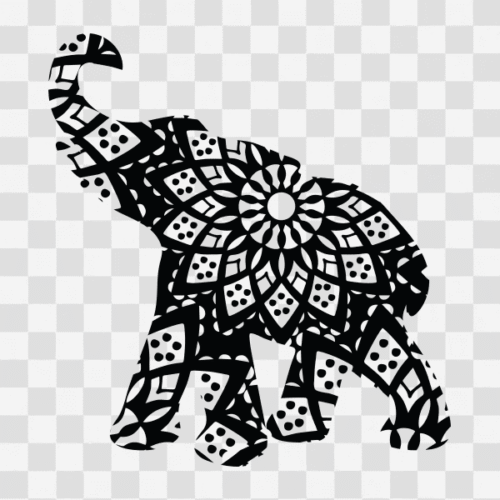 Free Elephant Mandala Pattern 2 Clipart