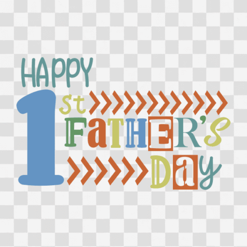 Free Happy 1st Father's Day Phrase Clipart