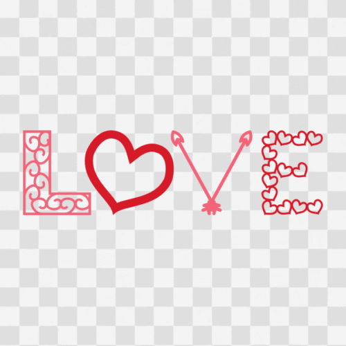 Free Love Word Art Design Clipart