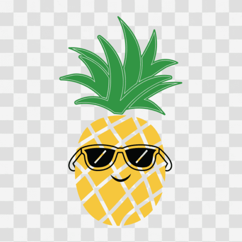 Free Cool Pineapple with Sunglasses Design Clipart