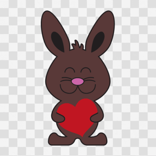 Free Valentines Bunny with Heart Clipart