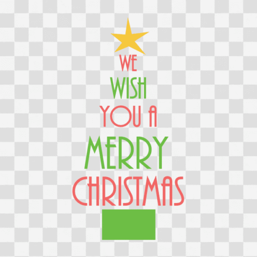 Free We wish you a Merry Christmas Tree Design Clipart