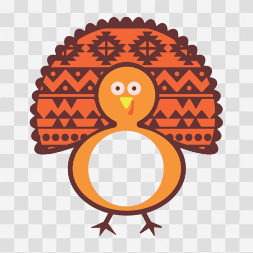 Free Turkey Monogram Design 1 Aztec Pattern Clipart