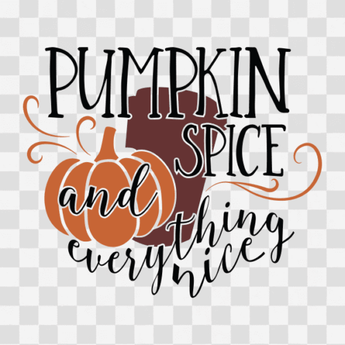 Free Pumpkin Spice and Everything Nice Phrase Design Clipart