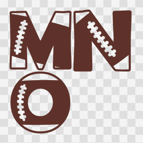 Free Football Alphabet Letters M N O Clipart