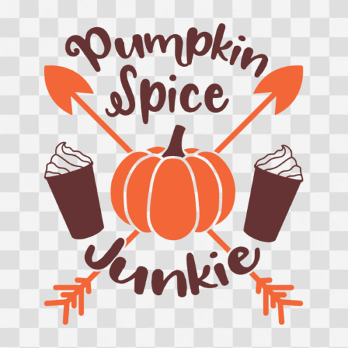Free Pumpkin Spice Junkie Phrase Clipart