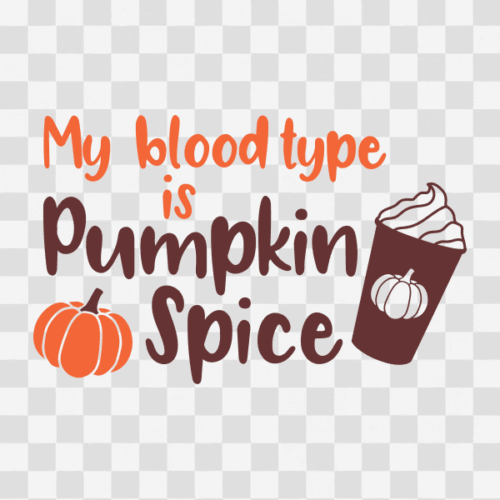 Free My Blood Type is Pumpkin Spice Clipart