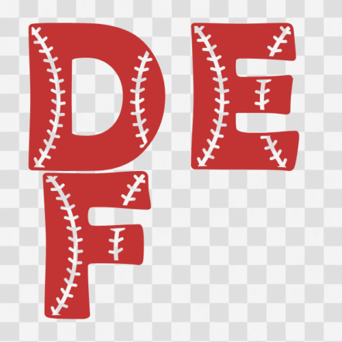 Free Baseball Alphabet Letters D E F Clipart